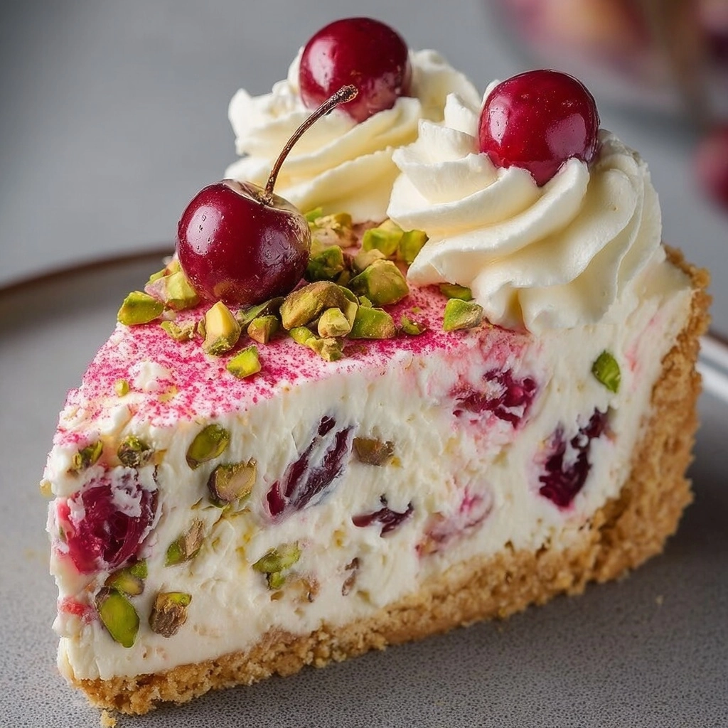 Cherry Pistachio Cream Pie Recipe - Recipe Image