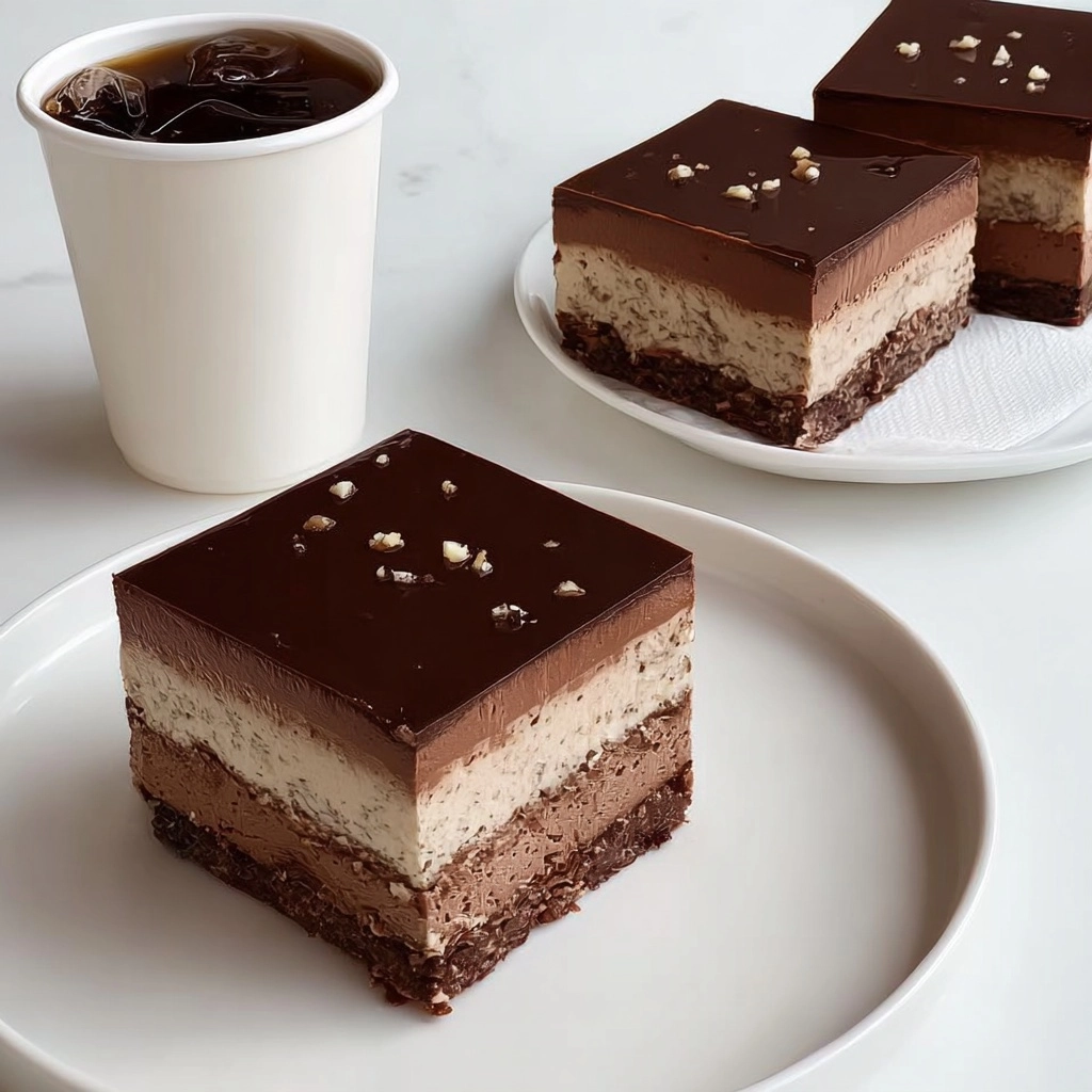 No-Bake Chocolate Hazelnut Mousse Cake Bars Recipe