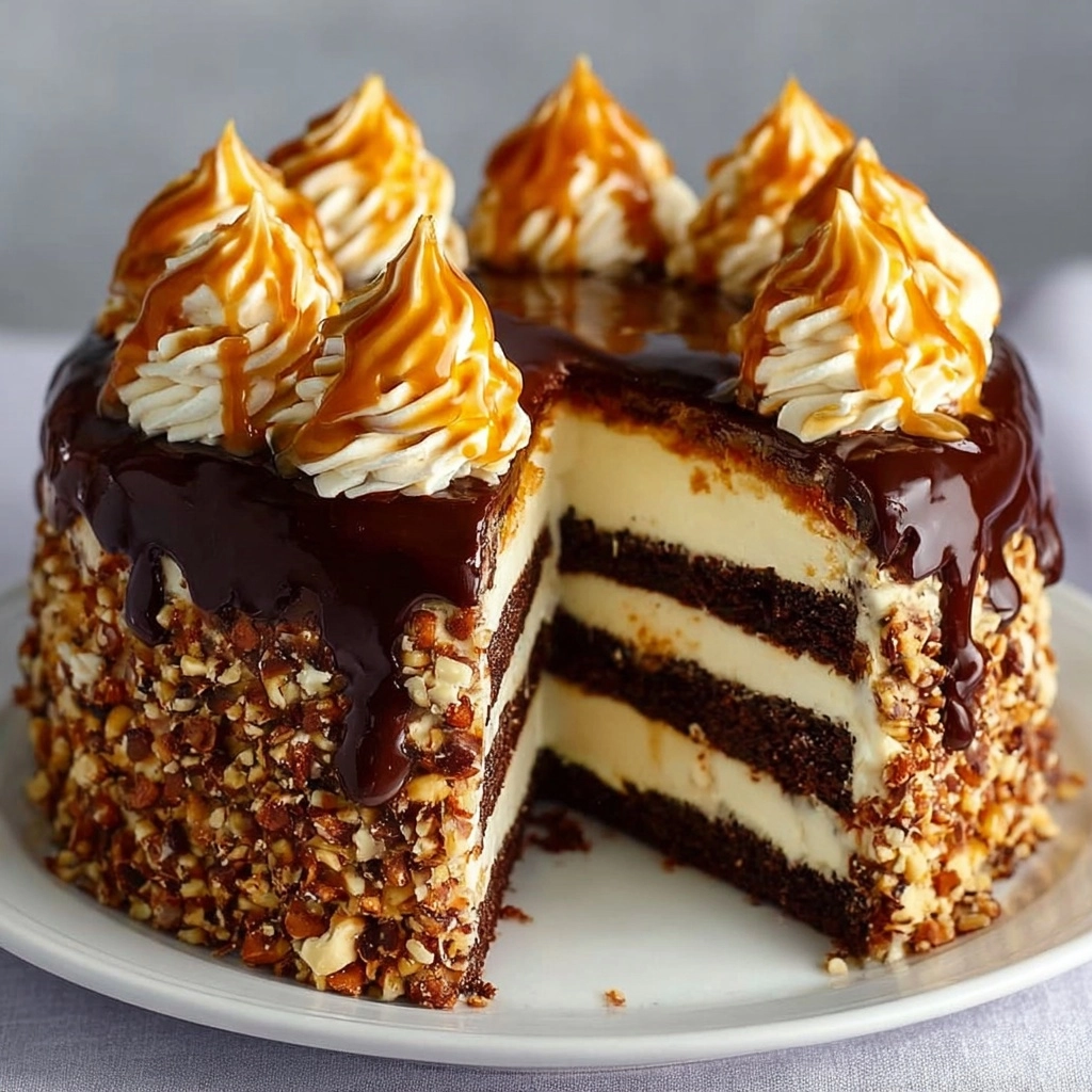 Chocolate Caramel Toffee Crunch Cake Recipe 2 Chocolate Caramel Toffee Crunch Cake Recipe - Recipe Image