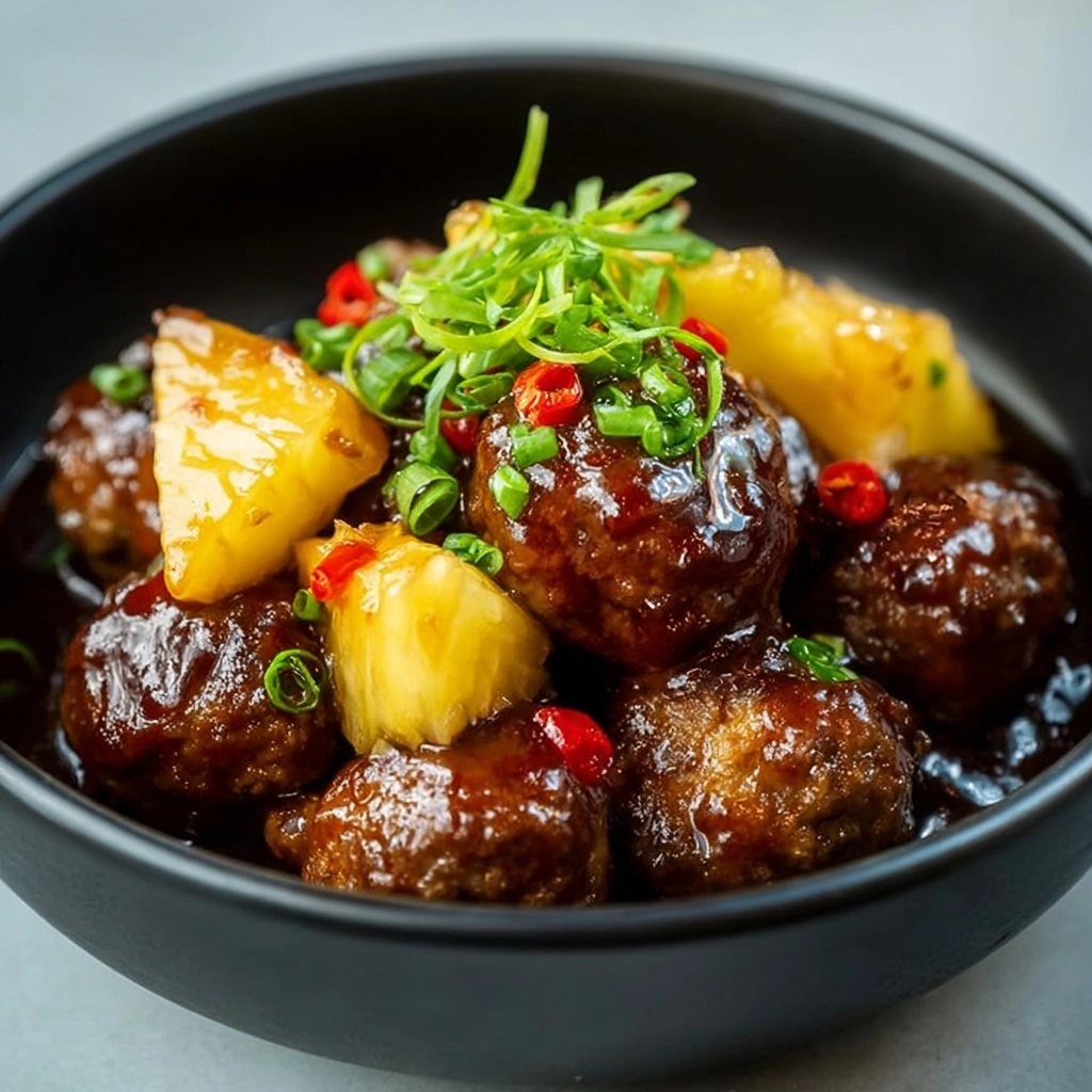 Slow Cooker Pineapple Meatballs Recipe - Recipe Image