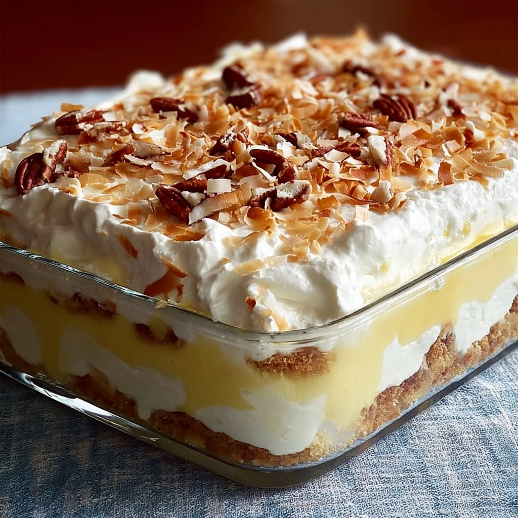 Decadent Coconut Cream Layered Dessert Recipe 1 Decadent Coconut Cream Layered Dessert Recipe