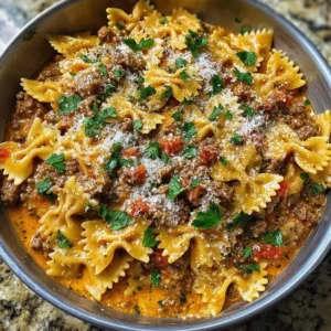 Savory Bowtie Pasta with Ground Beef Recipe