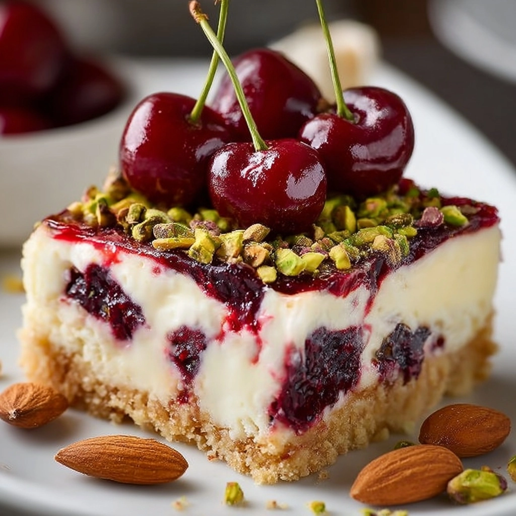 Lemon-Lime Cherry Pistachio Cheesecake Recipe 2 Lemon-Lime Cherry Pistachio Cheesecake Recipe - Recipe Image