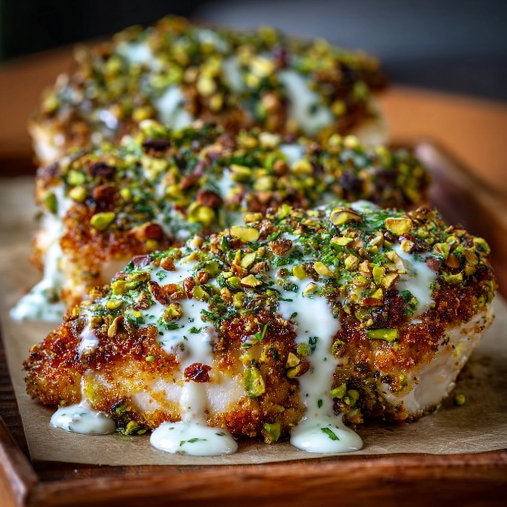 Pistachio-Crusted Chicken with Lemon Yogurt Sauce Recipe 3 Pistachio-Crusted Chicken with Lemon Yogurt Sauce Recipe - Recipe Image