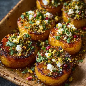 Medallions with Feta & Pistachio Crunch Recipe