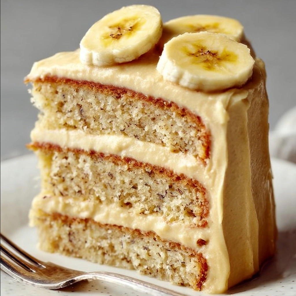 Banana Bliss Cake with Velvety Cream Cheese Frosting Recipe