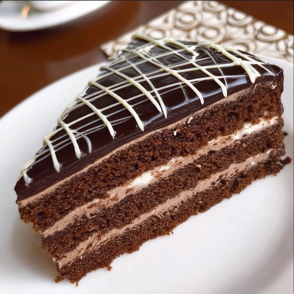 Decadent Chocolate Layer Cake with Swirled Ganache Recipe 2 Decadent Chocolate Layer Cake with Swirled Ganache Recipe - Recipe Image