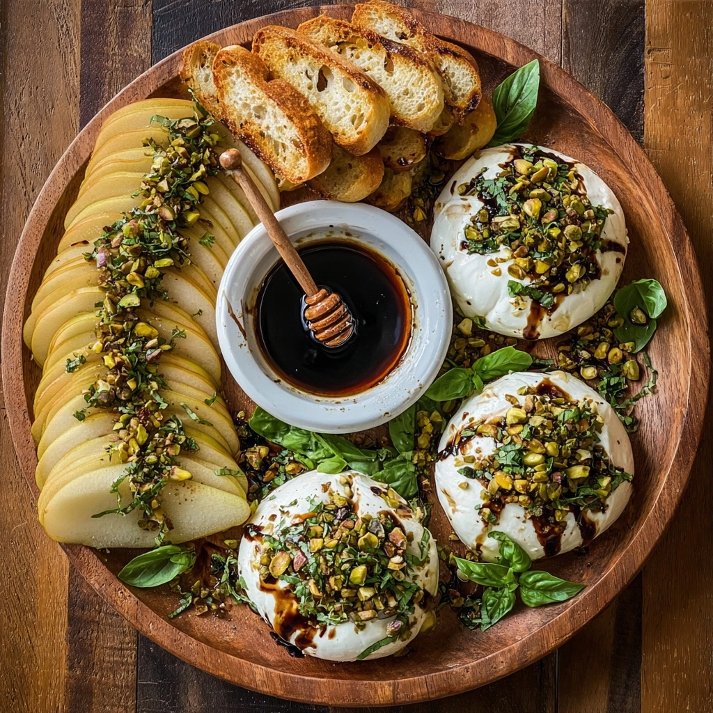 Pear & Pistachio Burrata Tapas Platter Recipe - Recipe Image
