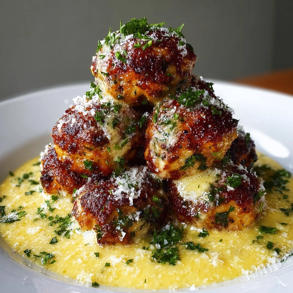 Garlic Butter Turkey Meatballs with Parmesan Sauce Recipe