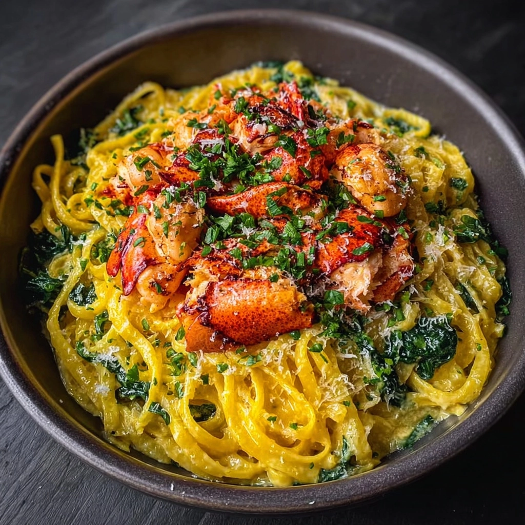 Lobster Alfredo with Spinach Recipe 2 Lobster Alfredo with Spinach Recipe - Recipe Image
