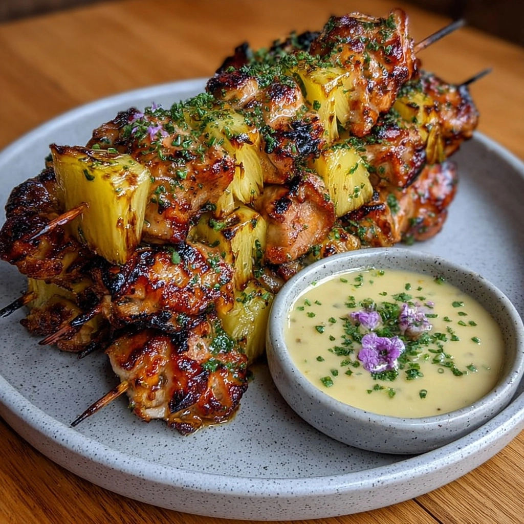 Grilled Pineapple Chicken Kebabs Recipe 2 Grilled Pineapple Chicken Kebabs Recipe - Recipe Image