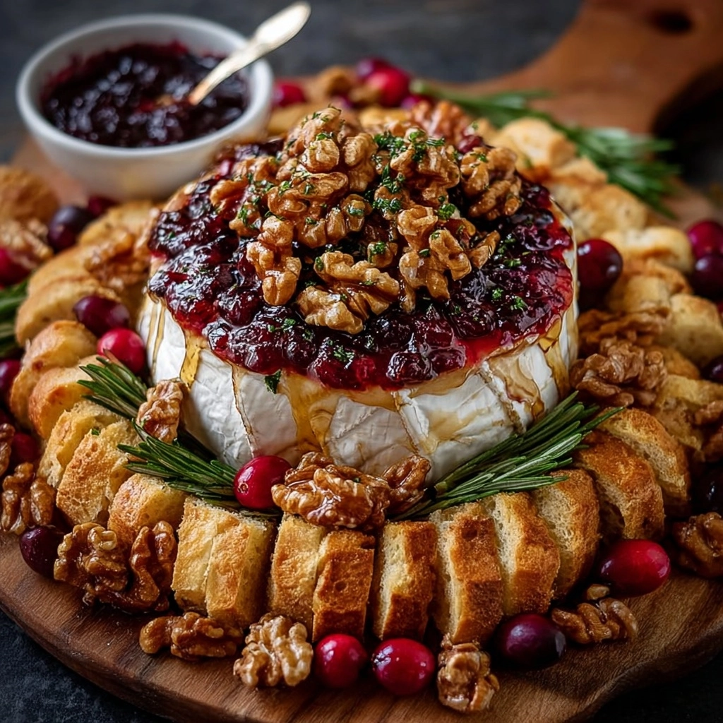 Cranberry Brie Party Board with Maple Walnuts Recipe
