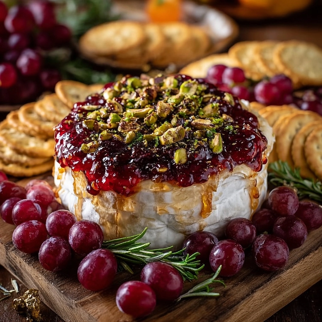 Cranberry Brie Party Board with Pistachios Recipe