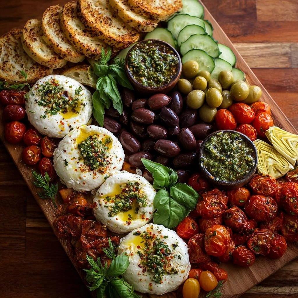 Mediterranean Burrata Tapas Board Recipe 3 Mediterranean Burrata Tapas Board Recipe - Recipe Image