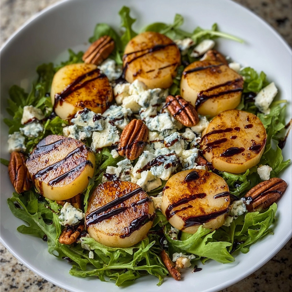 Roasted Pear & Brie Salad with Maple Balsamic Drizzle Recipe
