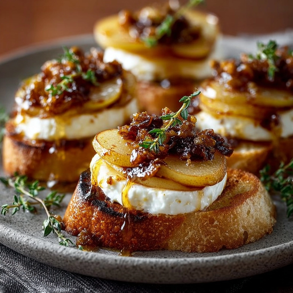 Golden Caramelized Pear & Burrata Towers Recipe 2 Golden Caramelized Pear & Burrata Towers Recipe - Recipe Image