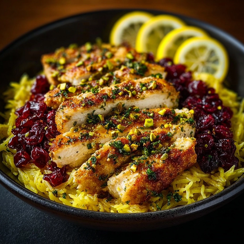 Cranberry Pistachio Chicken Bowls with Lemon Orzo Recipe