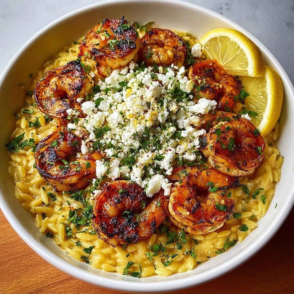 Baked Lemon Feta Shrimp with Garlic Orzo Recipe 3 Baked Lemon Feta Shrimp with Garlic Orzo Recipe - Recipe Image