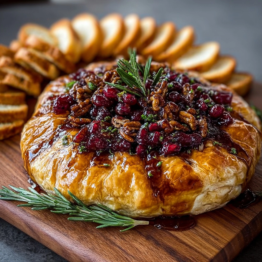 Cranberry Pecan Baked Brie en Croûte Recipe 3 Cranberry Pecan Baked Brie en Croûte Recipe - Recipe Image