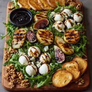 Grilled Pear & Burrata Board with Fig Balsamic Drizzle Recipe