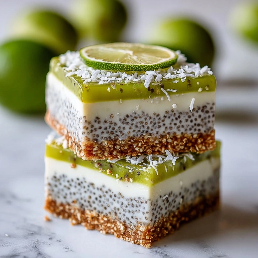 Coconut Lime Chia Pudding Bars Recipe - Recipe Image
