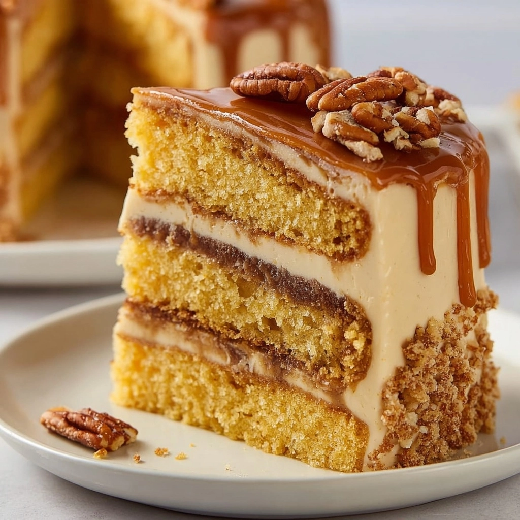 Southern Pecan Caramel Cake Recipe - Recipe Image