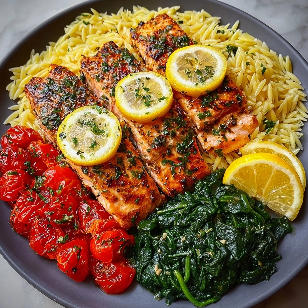 Herb Lemon Salmon with Orzo Recipe - Recipe Image