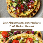 Easy Mediterranean Flatbread with Fresh Herbs & Hummus Recipe
