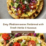 Easy Mediterranean Flatbread with Fresh Herbs & Hummus Recipe