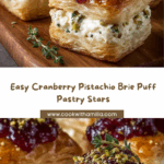 Cranberry Pistachio Brie Puff Stars Recipe