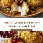Pistachio-Crusted Brie Bites with Cranberry Honey Glaze Recipe