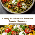 Pistachio Pesto Pasta with Burrata & Cherry Tomatoes Recipe