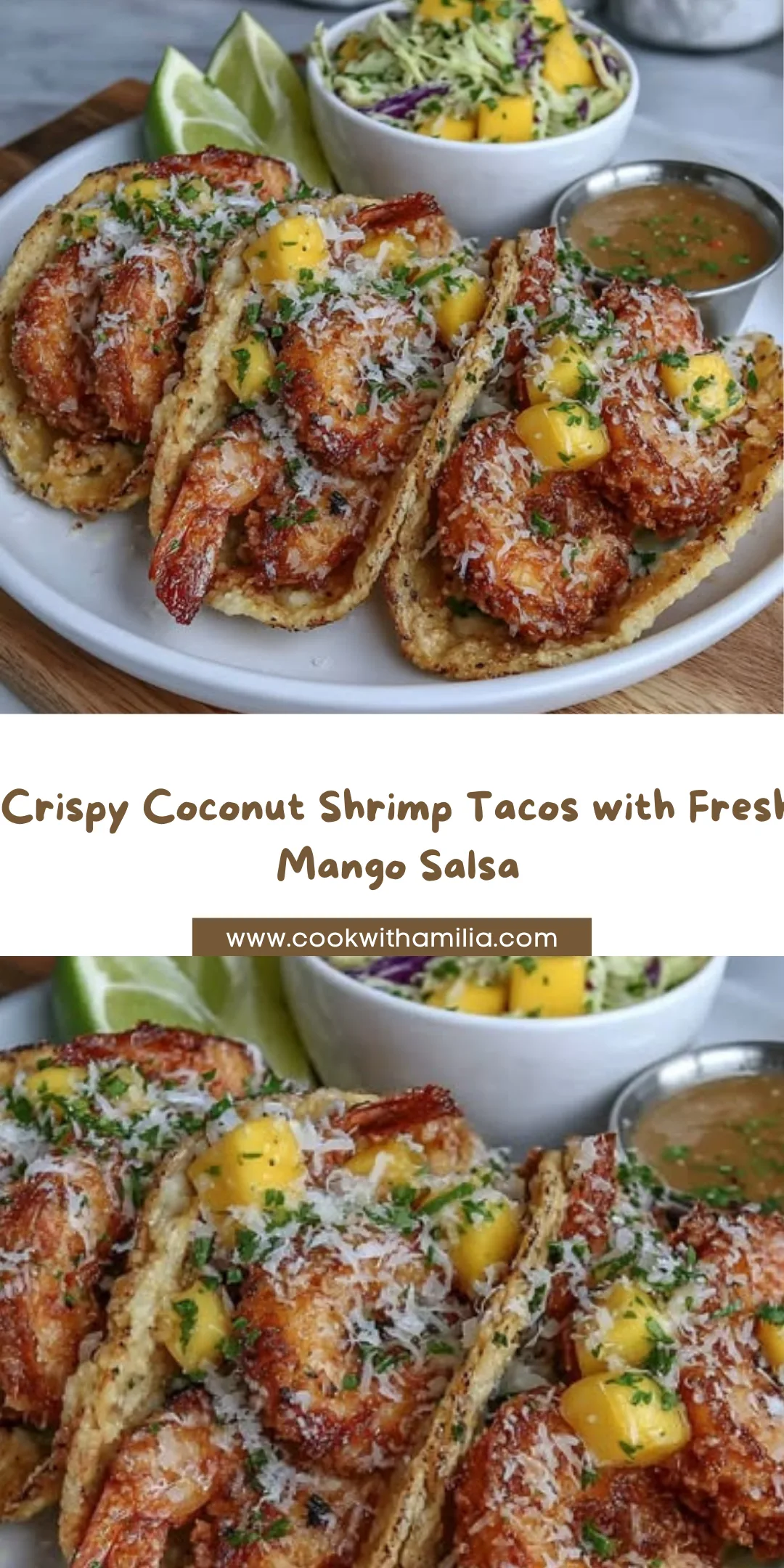 Coconut Shrimp Tacos with Mango Salsa Recipe 3 Coconut Shrimp Tacos with Mango Salsa Recipe - Recipe Image