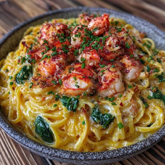 Lobster Alfredo with Spinach Recipe - Recipe Image