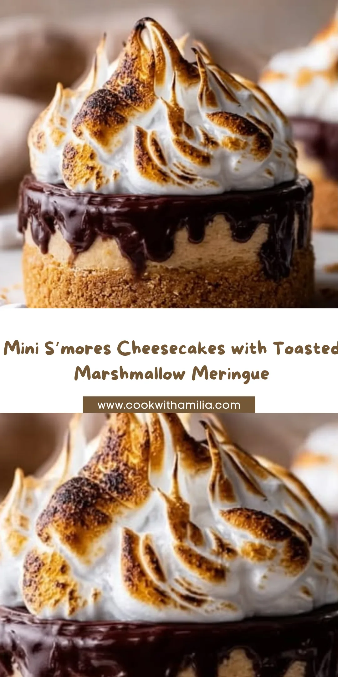 Mini S’mores Cheesecakes with Toasted Marshmallow Meringue Recipe