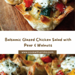 Balsamic Glazed Chicken with Pear & Walnut Salad Recipe