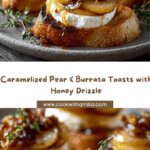Golden Caramelized Pear & Burrata Towers Recipe