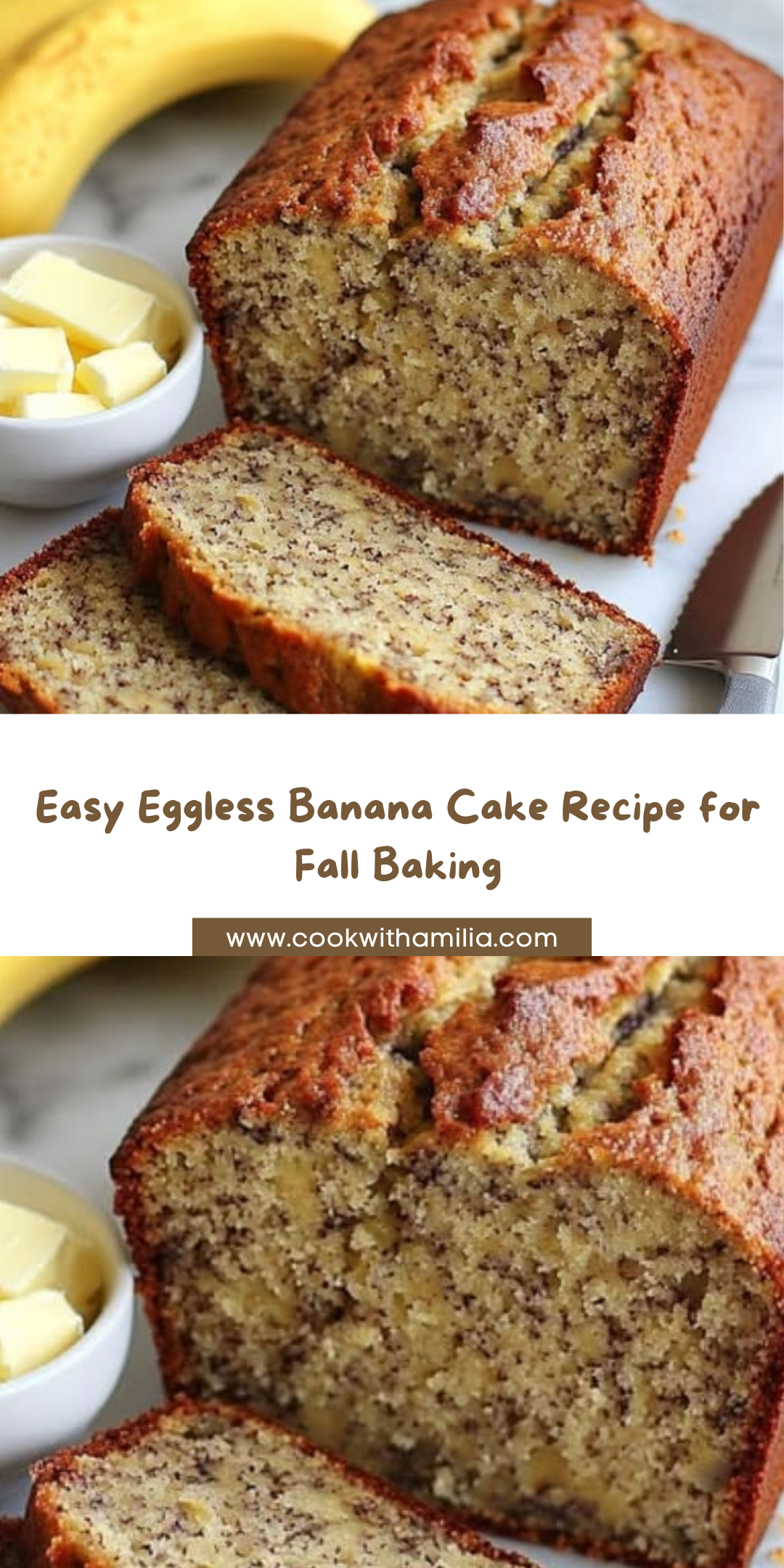 Homemade Eggless Banana Cake Recipe