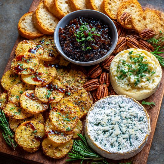 Caramelized Pear & Ricotta Board with Fig Balsamic Drizzle Recipe