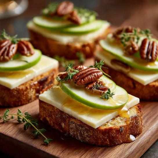 Apple, Cheddar & Pecan Baguette Bites Recipe