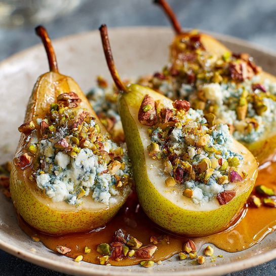 Honey-Baked Pears with Mixed Nuts & Blue Cheese Recipe 3 Honey-Baked Pears with Mixed Nuts & Blue Cheese Recipe - Recipe Image