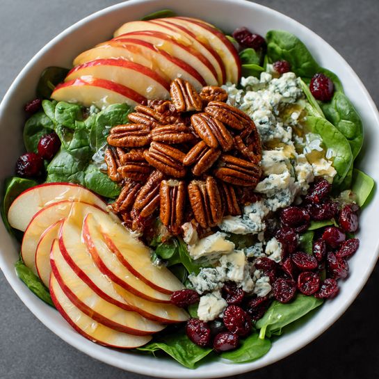 Spinach & Apple Salad with Cranberries, Pecans & Feta Recipe - Recipe Image
