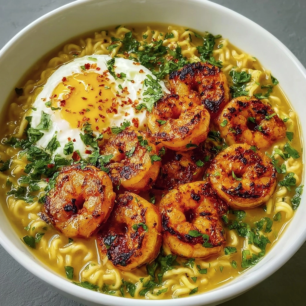 Shrimp Ramen with Soft-Boiled Egg Recipe 2 Shrimp Ramen with Soft-Boiled Egg Recipe - Recipe Image