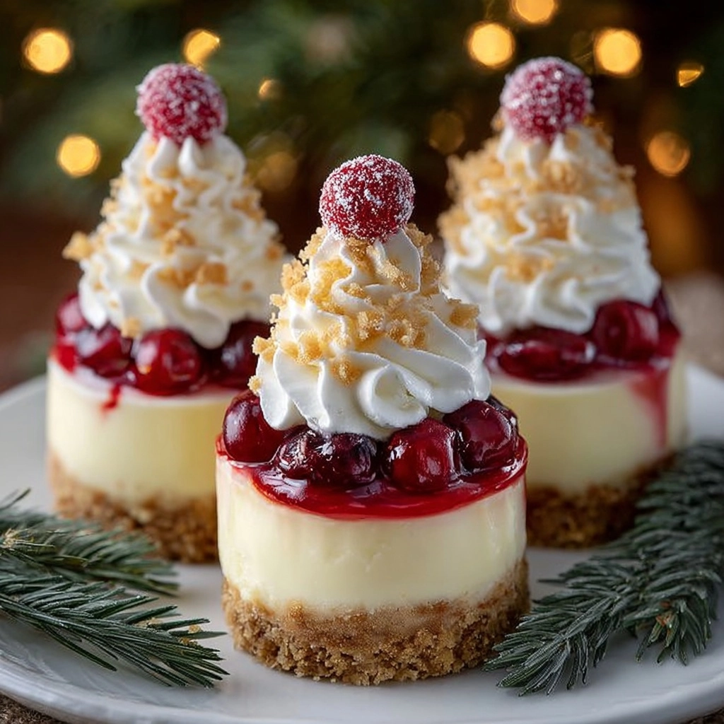 Delightful Christmas Tree Mini Cheesecakes Recipe - Recipe Image
