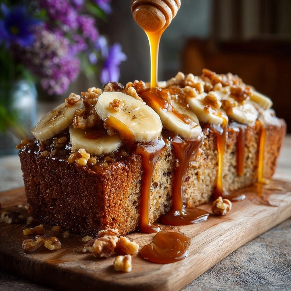 Banana Walnut Cake with Sweet Syrup Recipe