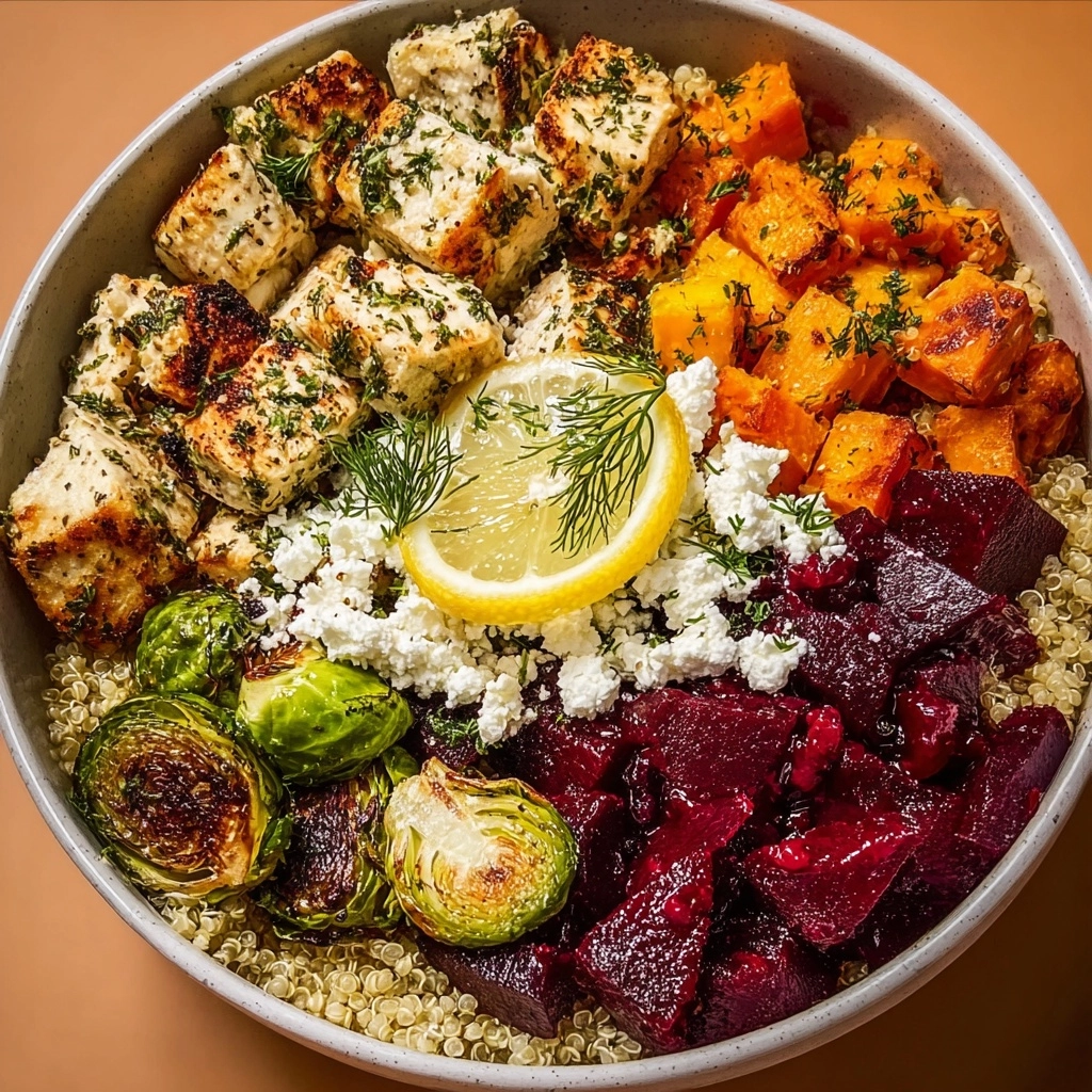 Greek Chicken Harvest Bowl with Cranberries & Feta Recipe - Recipe Image