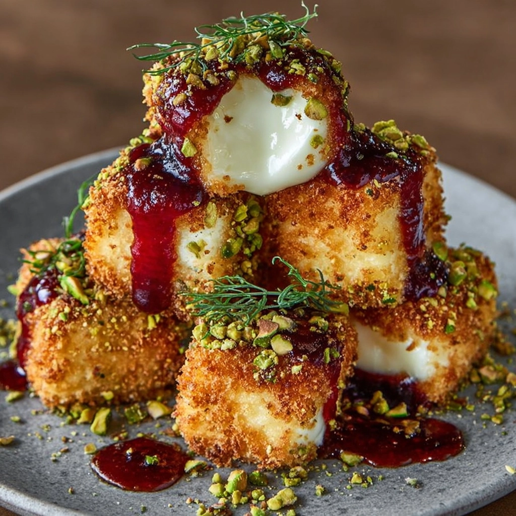 Pistachio-Crusted Brie Bites with Fig Honey Glaze Recipe
