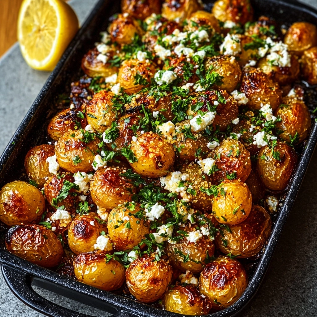 Greek Roast Potatoes With Lemon And Feta Recipe - Recipe Image