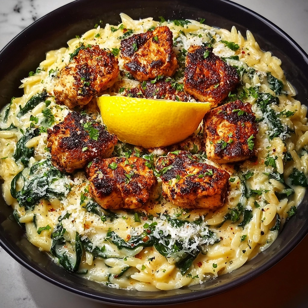 Creamy Lemon Chicken with Spinach Orzo Recipe