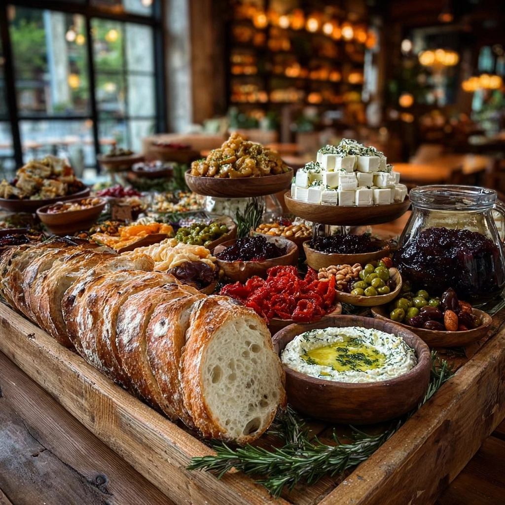 Rustic Mediterranean Bread and Cheese Board Recipe - Recipe Image